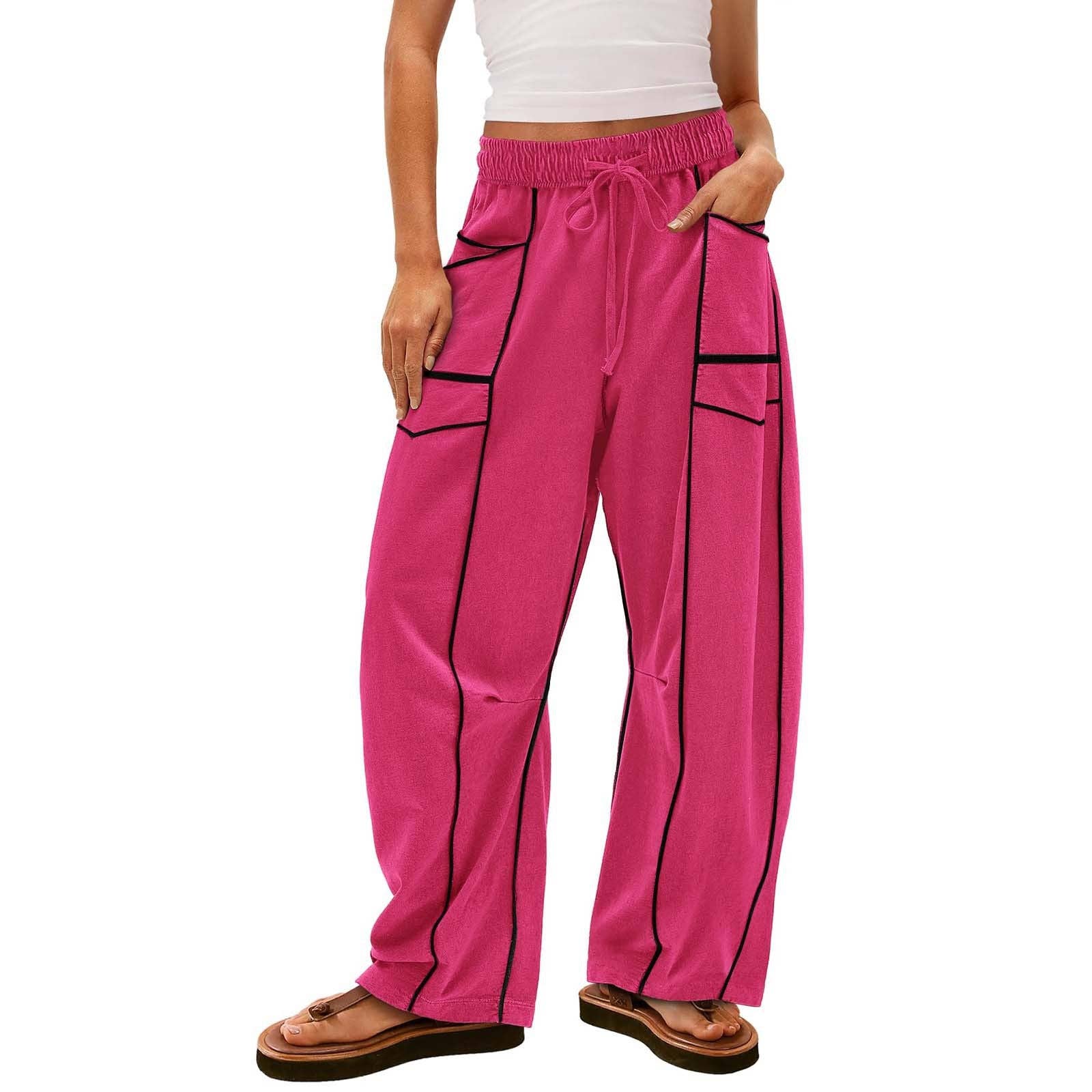 Dipped Shop - Wholesale Pants - Women's - Simple Drawstring Mid-Waist Causal Pants DP25F5474