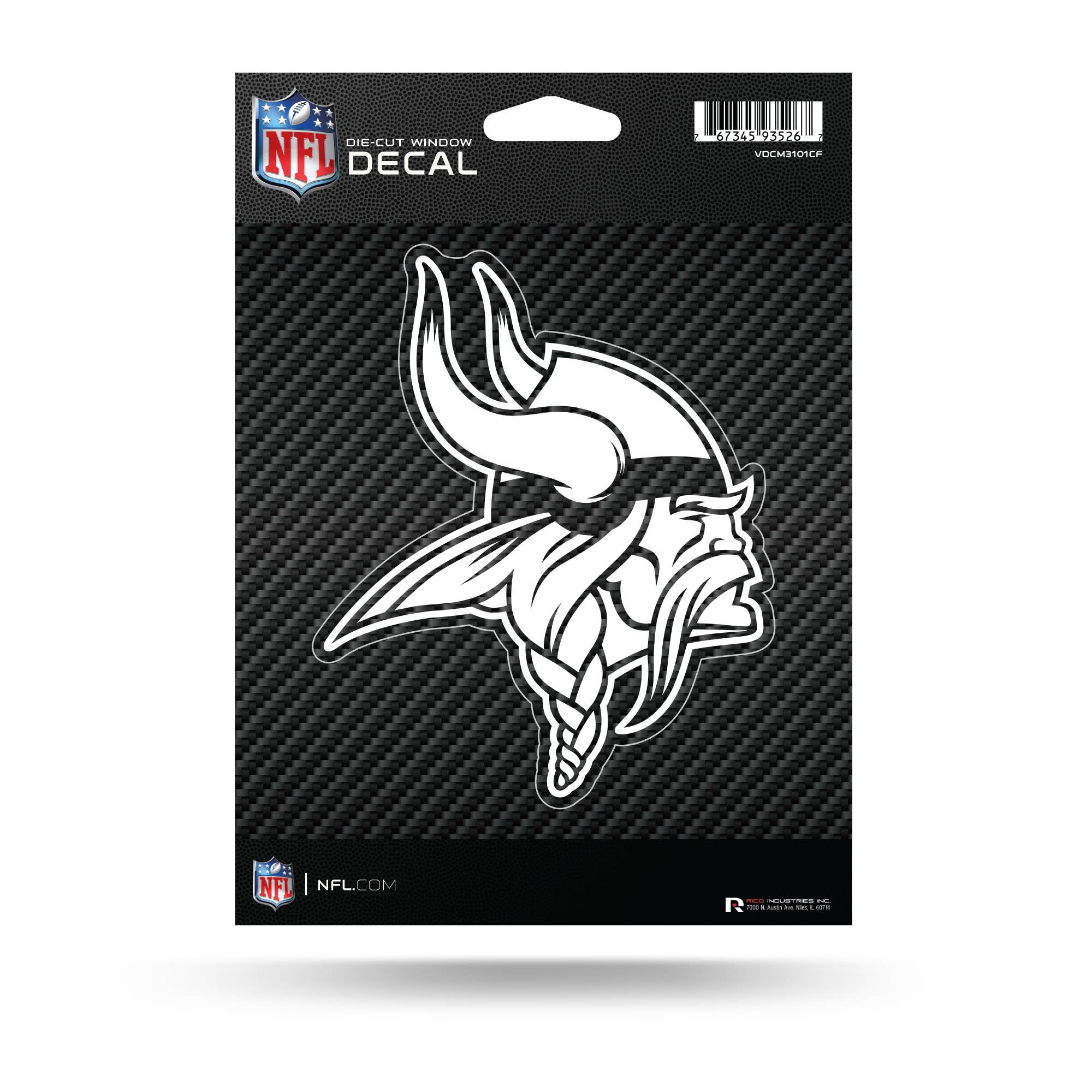 Rico Industries - Wholesale Car Decorative Charm - Unisex - NFL Football Minnesota Vikings Carbon Fiber  Die Cut Decal0