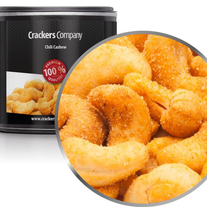 Chili-cashewnötter. PU med 36 st. och 80g innehåll per pc. för wholesale av CrackersCompany