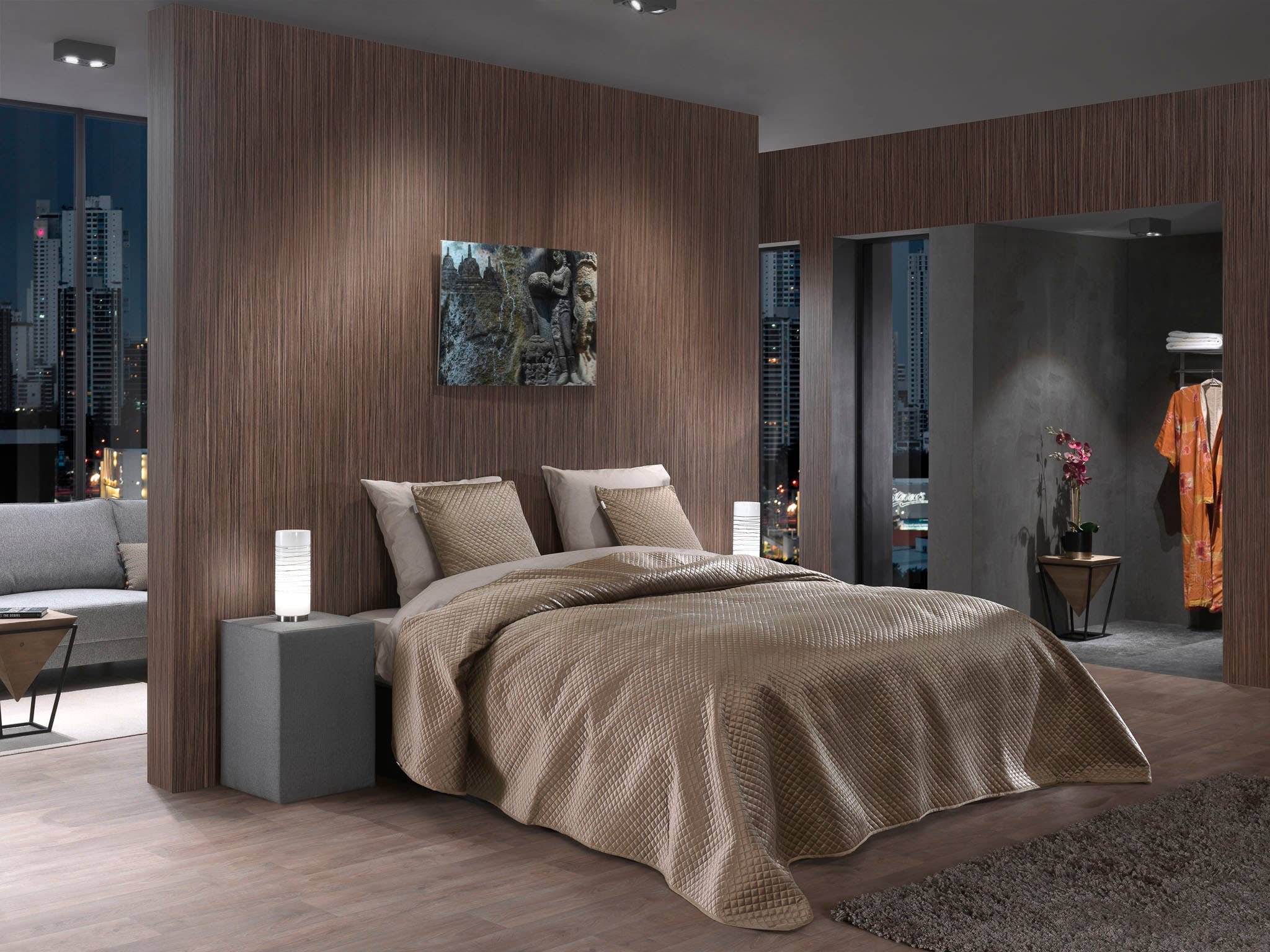 Heckettlane - Wholesale Bedding Blanket - Victoria Bedspread 270x260 Taupe0