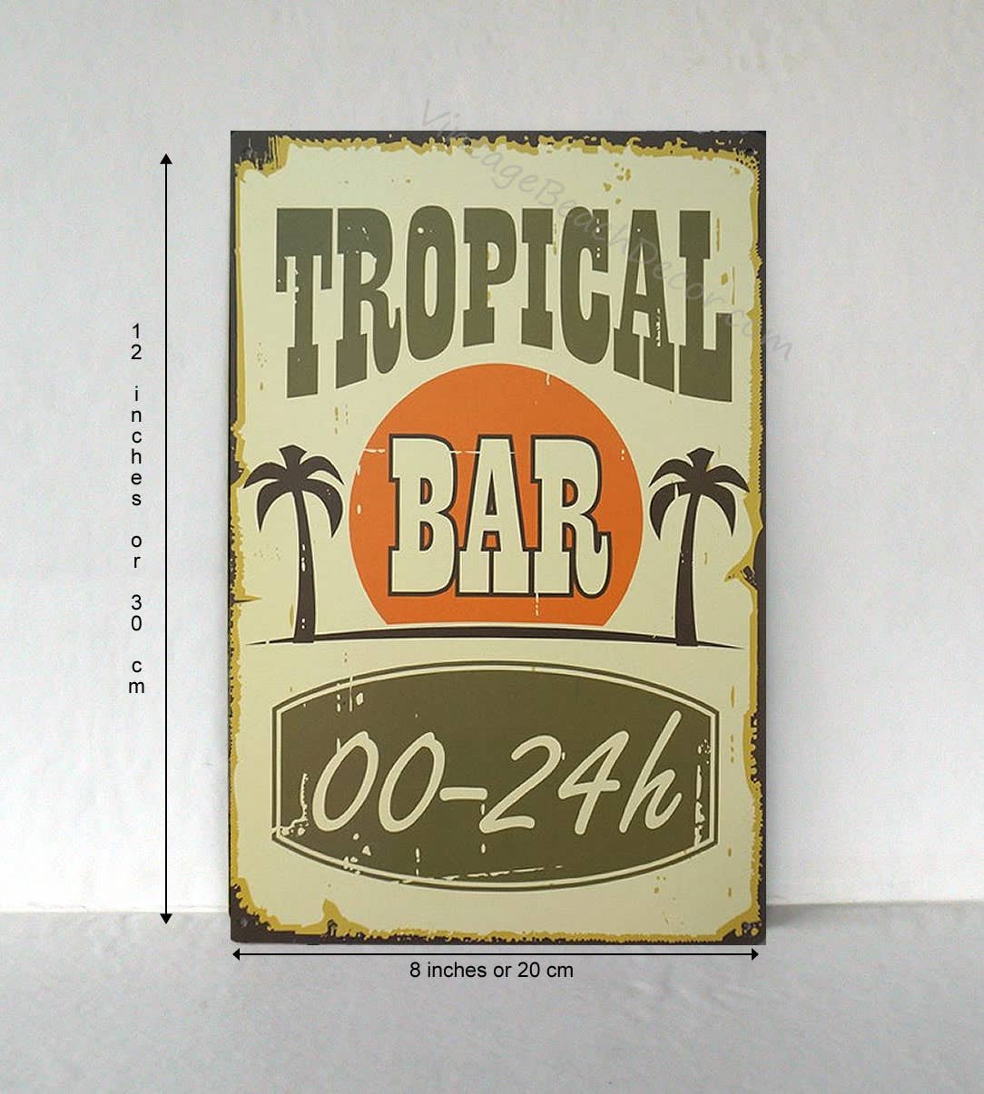 Art by Freddy B. - Wholesale Sign - Tropical Bar Tin Sign, Man Cave, Lanai and Tiki Bar Decor1