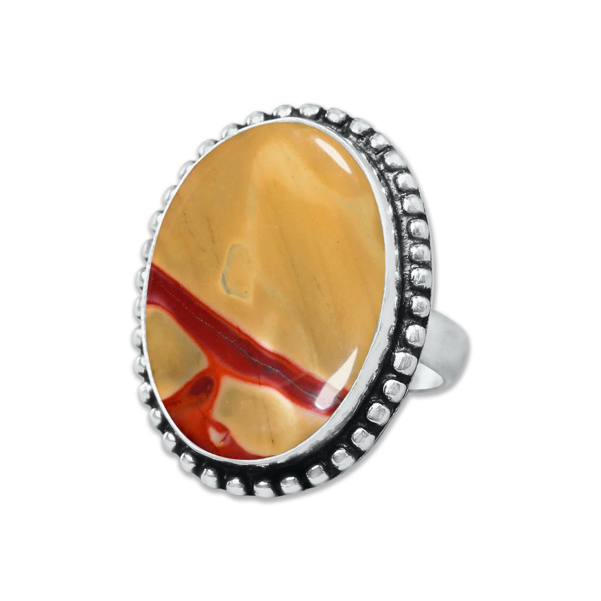 Handmade Jewels - Wholesale Cocktail/Statement Ring - Mookaite Jasper Rings – Handmade, Silver-Plated, Bold Earth Tones (Made to Order)11