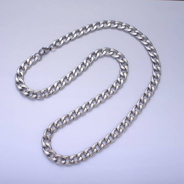 Aim Eternal - Wholesale Link & chain necklace - Long Gold Miami Cuban Curb Chain Necklace Stainless Steel 8.5mm Thick Men's Chain 23.5 inch Necklace | WA-1589 WA-1590 Clearance Pricing1