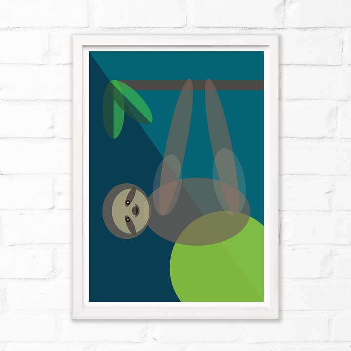 Mid Century Sloth Print for wholesale by Cloud Cuckoo Design