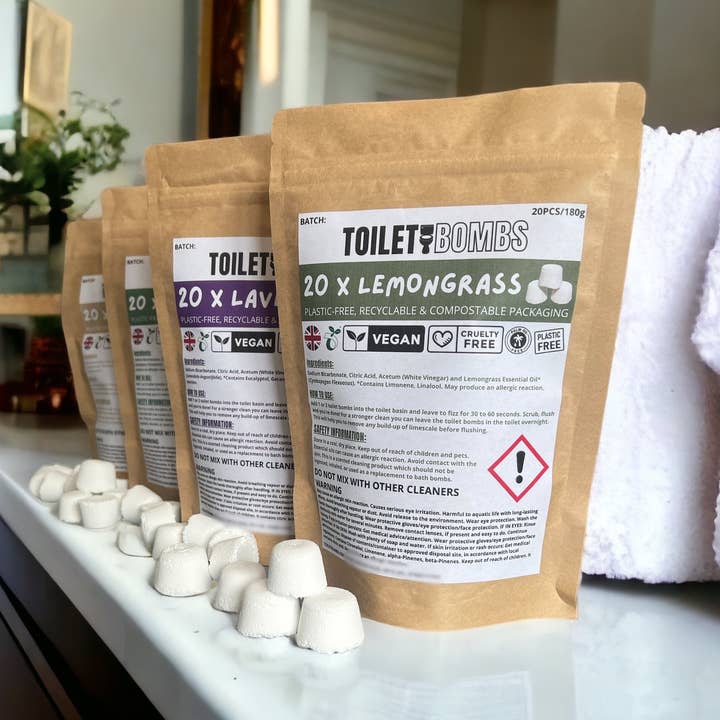 Toilet Refresher Bombs - Eco-Friendly Toilet Cleaner (165g) for wholesale by Eco Earth Market