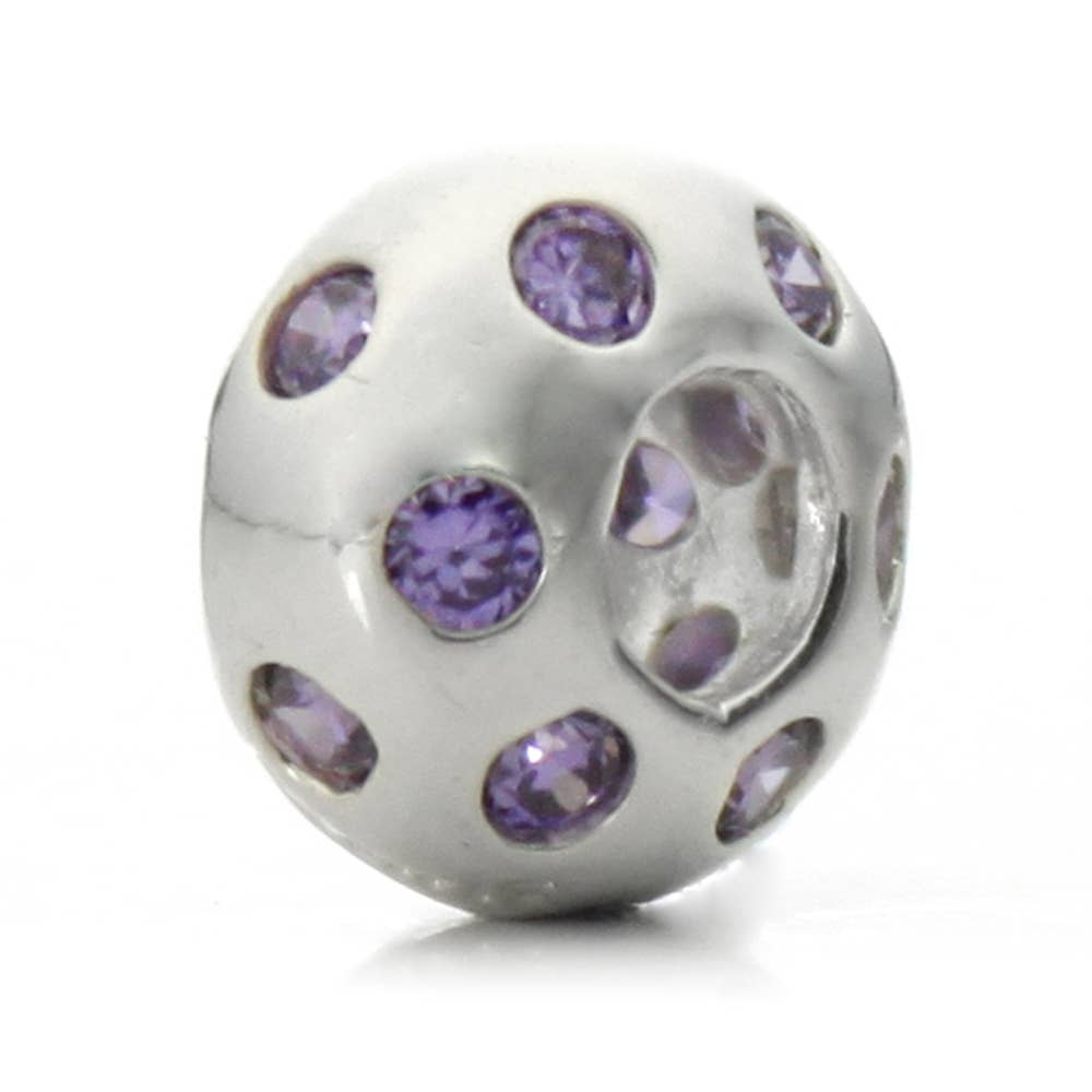 West Coast Jewelry – wholesale Individual charm/pendant – Inlaid Crystals Silver Plated Bead - "Disco Night"5