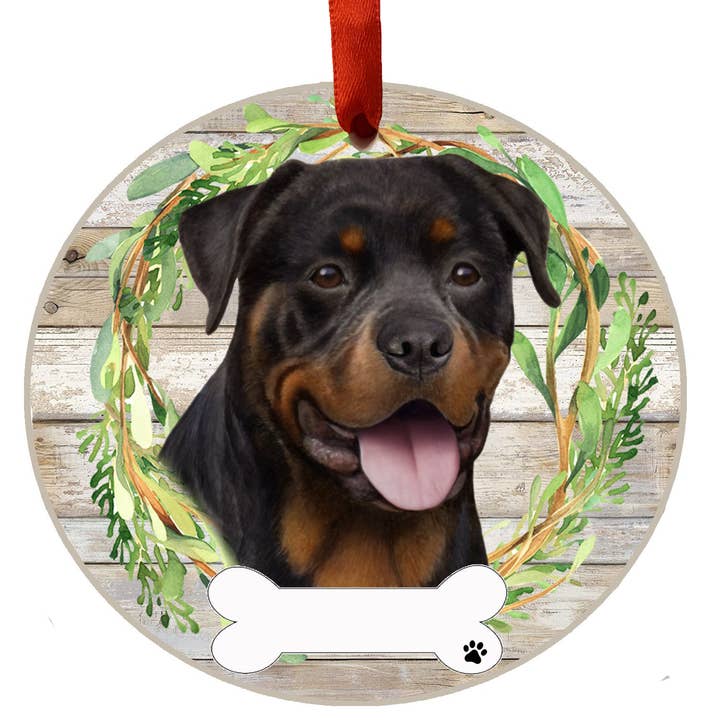 Rottweiler keramische krans ornament voor wholesale door E&S Pets
