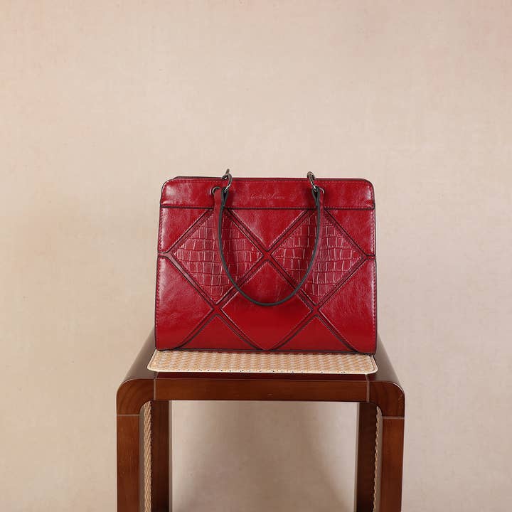 INES DELAURE - Wholesale Top Handle Bag - Women's - Handbag, crocodile print