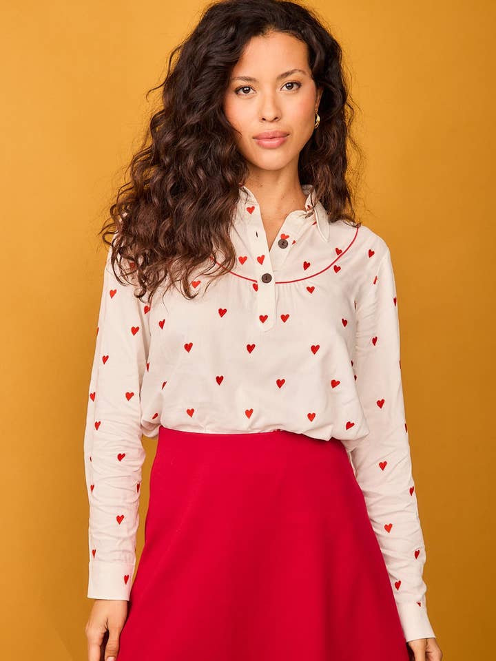 Smile - Wholesale Button Down Shirt - Women's - Bellota White Shirt1