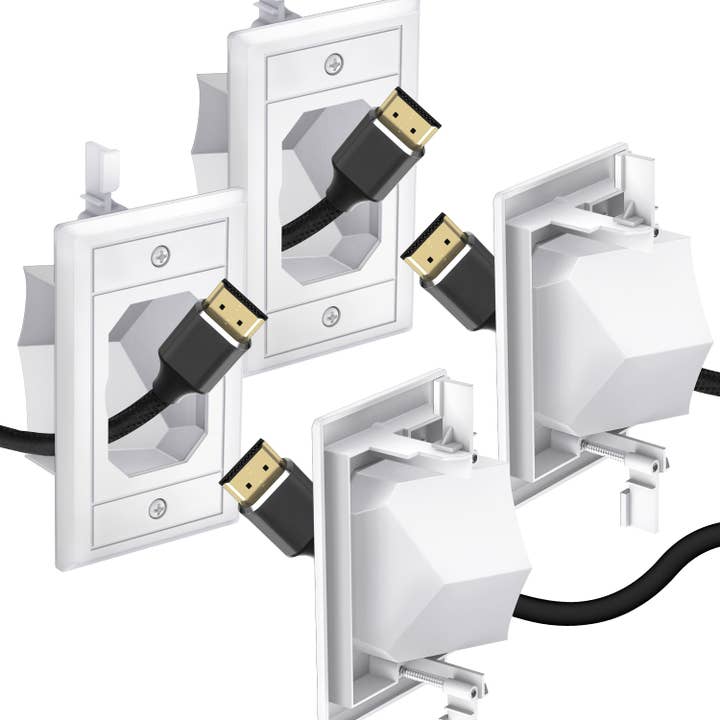 1-Gang Recessed Low-Voltage Cable Plate, 2 Pack for wholesale by Fosmon