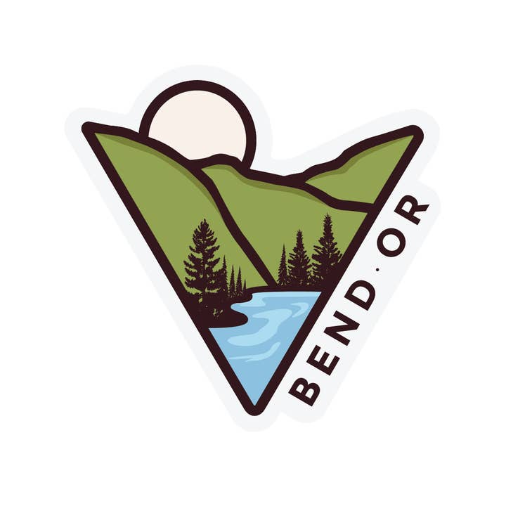 Graphic Heart - Wholesale Sticker - Triangle Mountain Bend Oregon - Vinyl Sticker