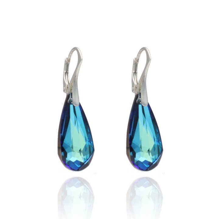 Sterling Silver Earrings and Eternal Blue Swarovski for wholesale by Las Joyas de Amanda
