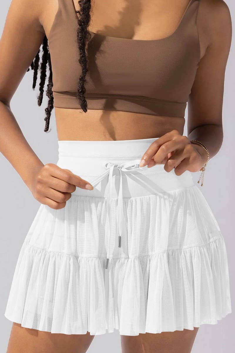 Lily Clothing - Wholesale Skirt - Women's - WOMEN'S HIGH WAIST LACE-UP PLEATED SKIRT3