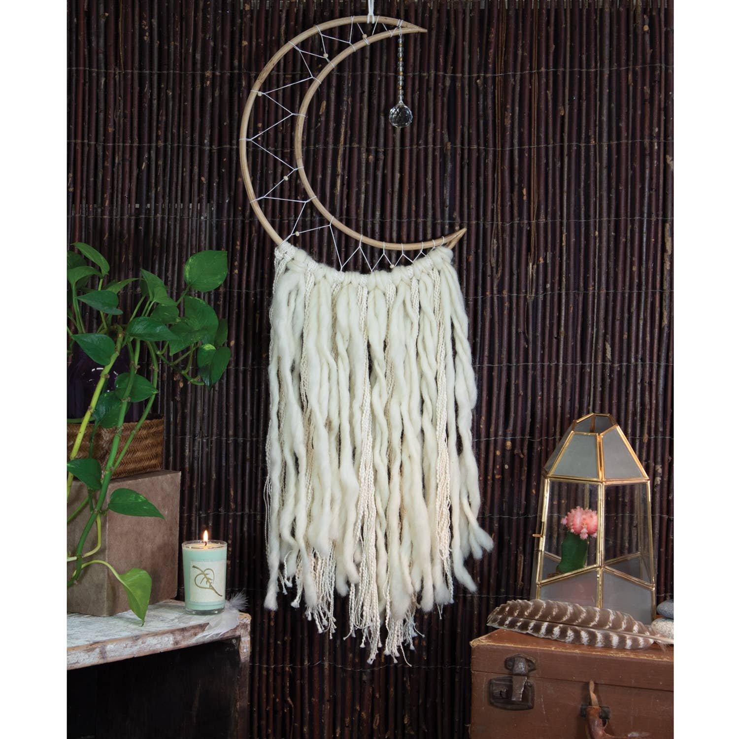 dZi Handmade - Wholesale Wall Accent - Large White Moon Wall Decor6