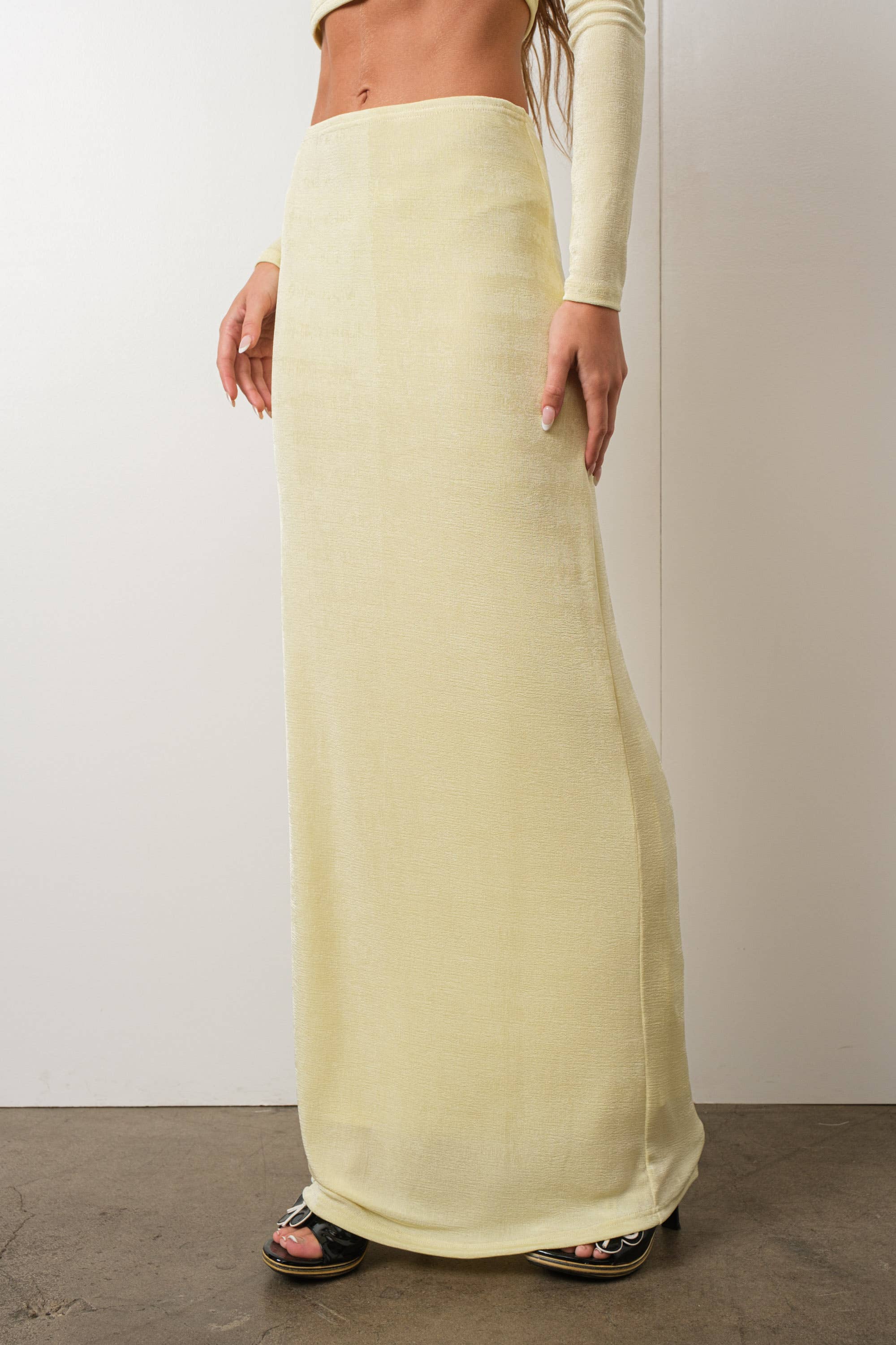 Pretty Garbage – Saia - Mulher por atacado – Saia Maxi de Malha Slinky – Elegante e Pronta para Boutique8