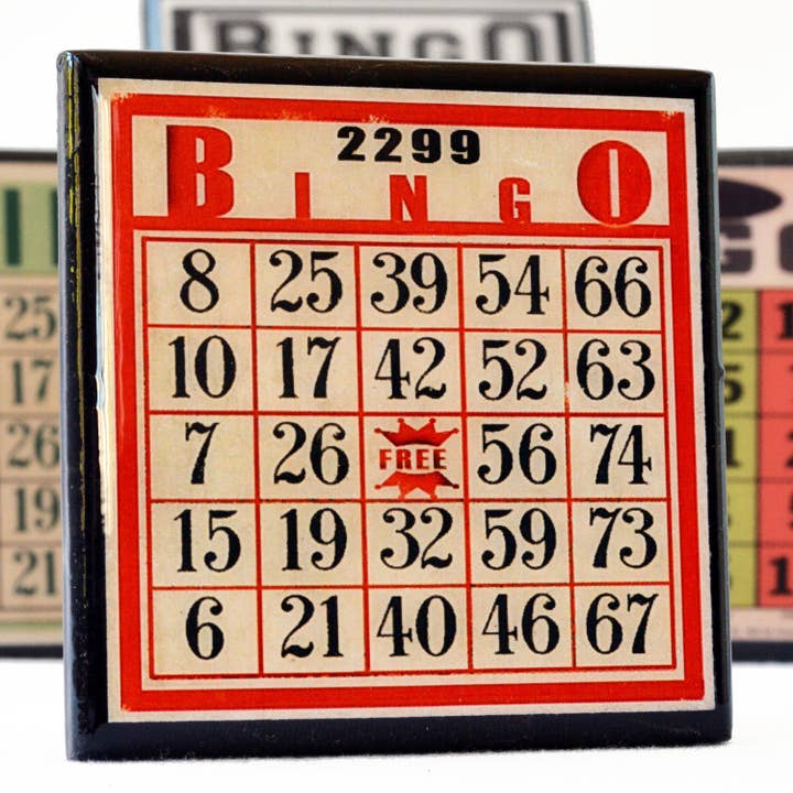 Cheltenham Road - Wholesale Coasters - Bingo! Vintage Bingo Card Coaster Set2