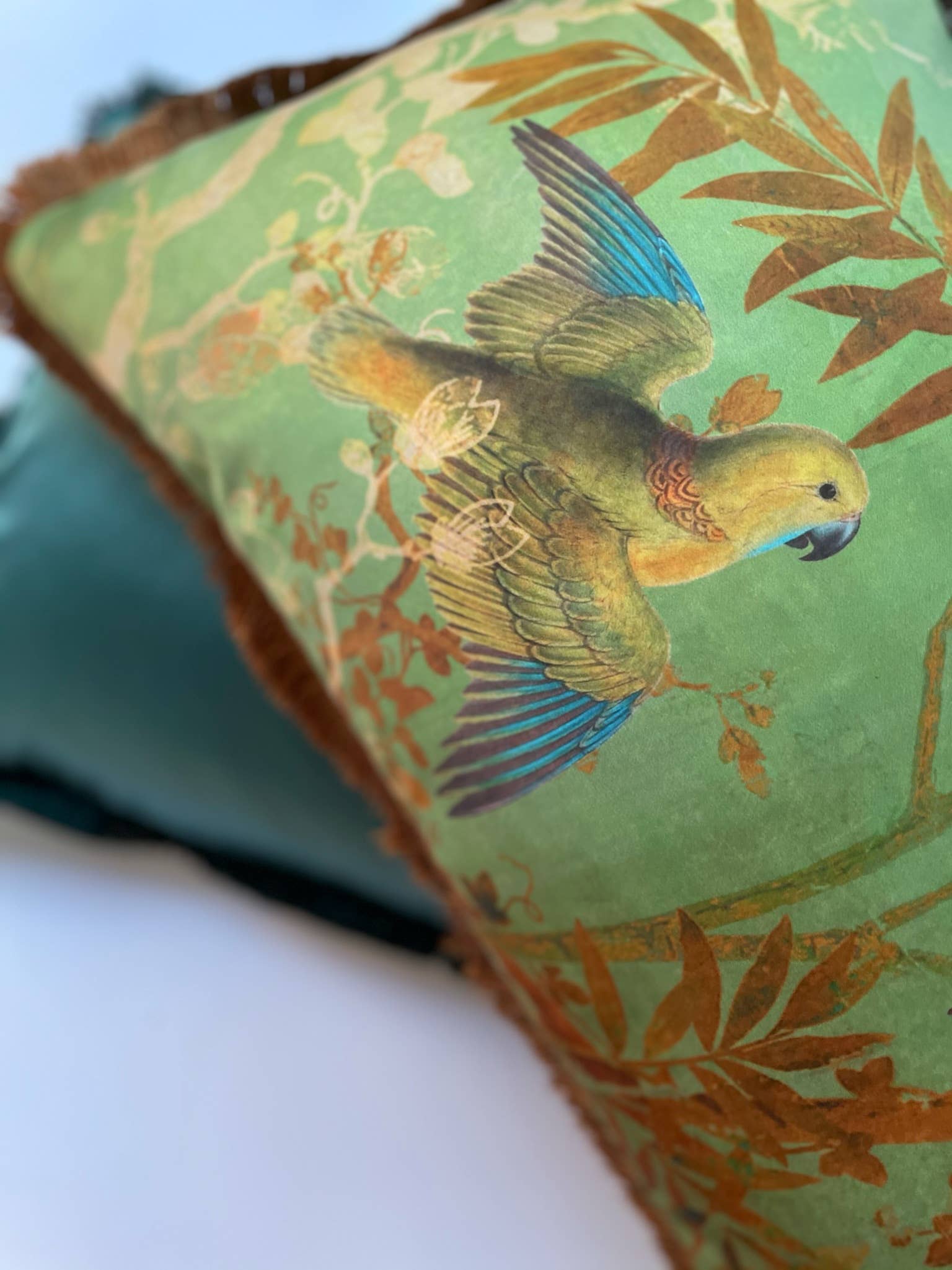 BY.NOON – Almofada de cadeira por atacado – KYONA almofada com design inspirado em papel de parede chinês antigo4