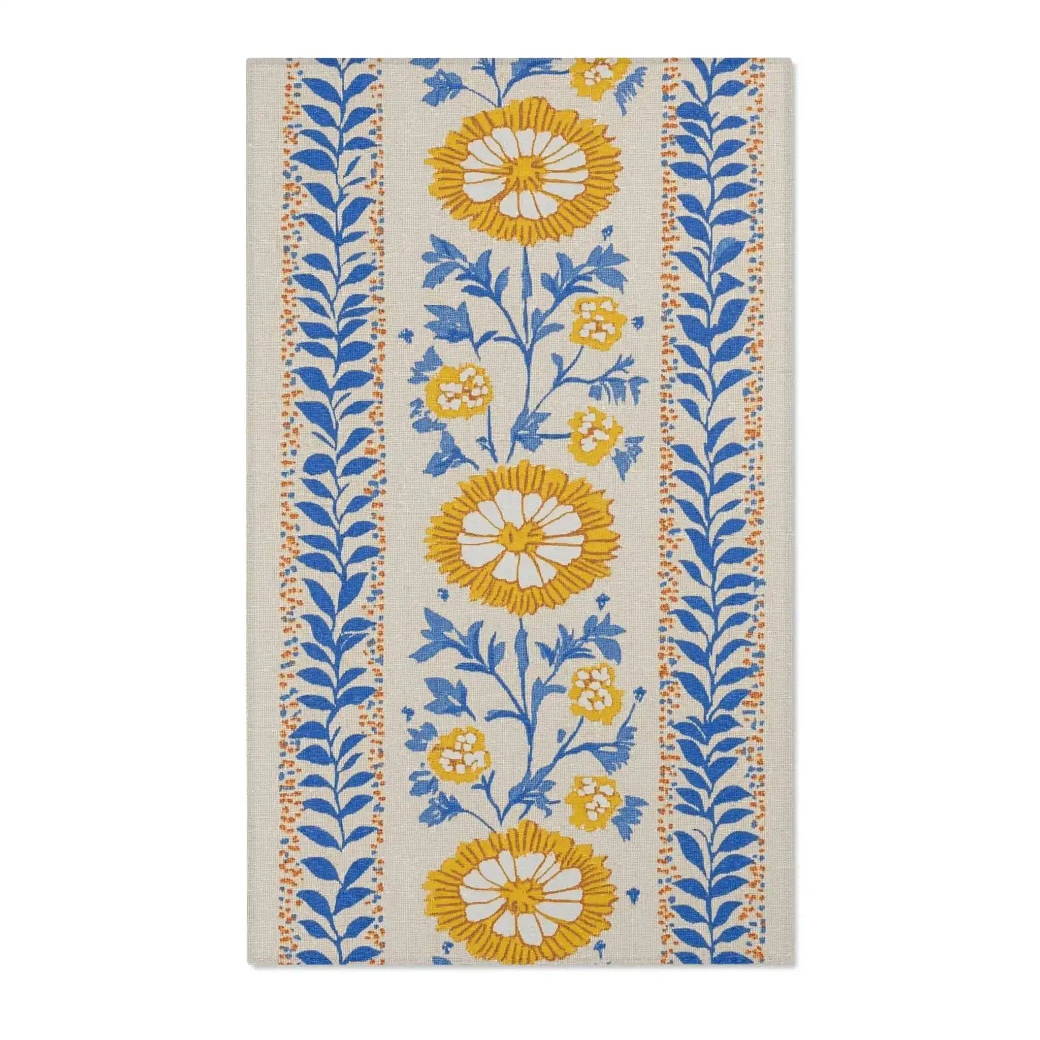 Maia Homes - Wholesale Area Rug - Marigold Stripes – Folk Floral Accent Rug0