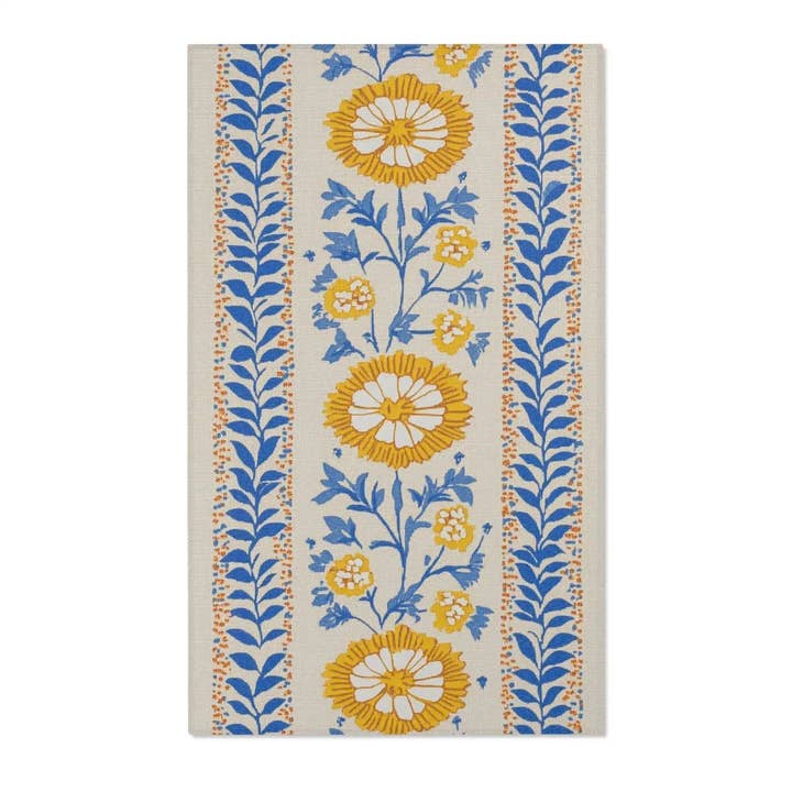 Maia Homes - Wholesale Area Rug - Marigold Stripes – Folk Floral Accent Rug