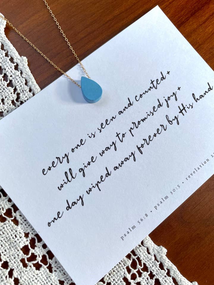 Every Tear Blue Necklace & Print for wholesale by Hamrick Avenue