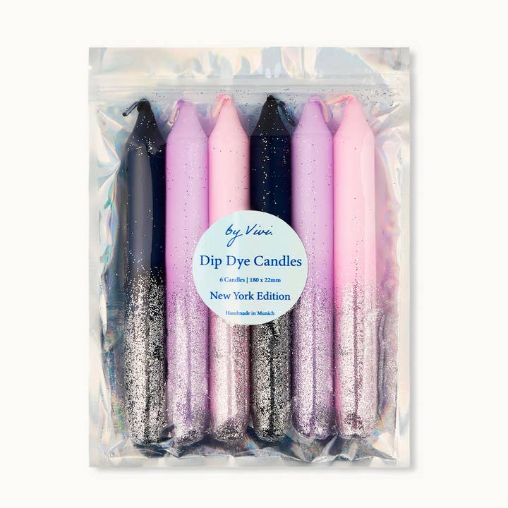 Dip-Dye-Kerzen-Set: Glitter New York Edition für den Großhandel von by Vivi.