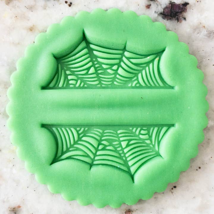 Split Spider Web Cookie Biscuit Stamp Halloween for wholesale by Cut Bake Stamp