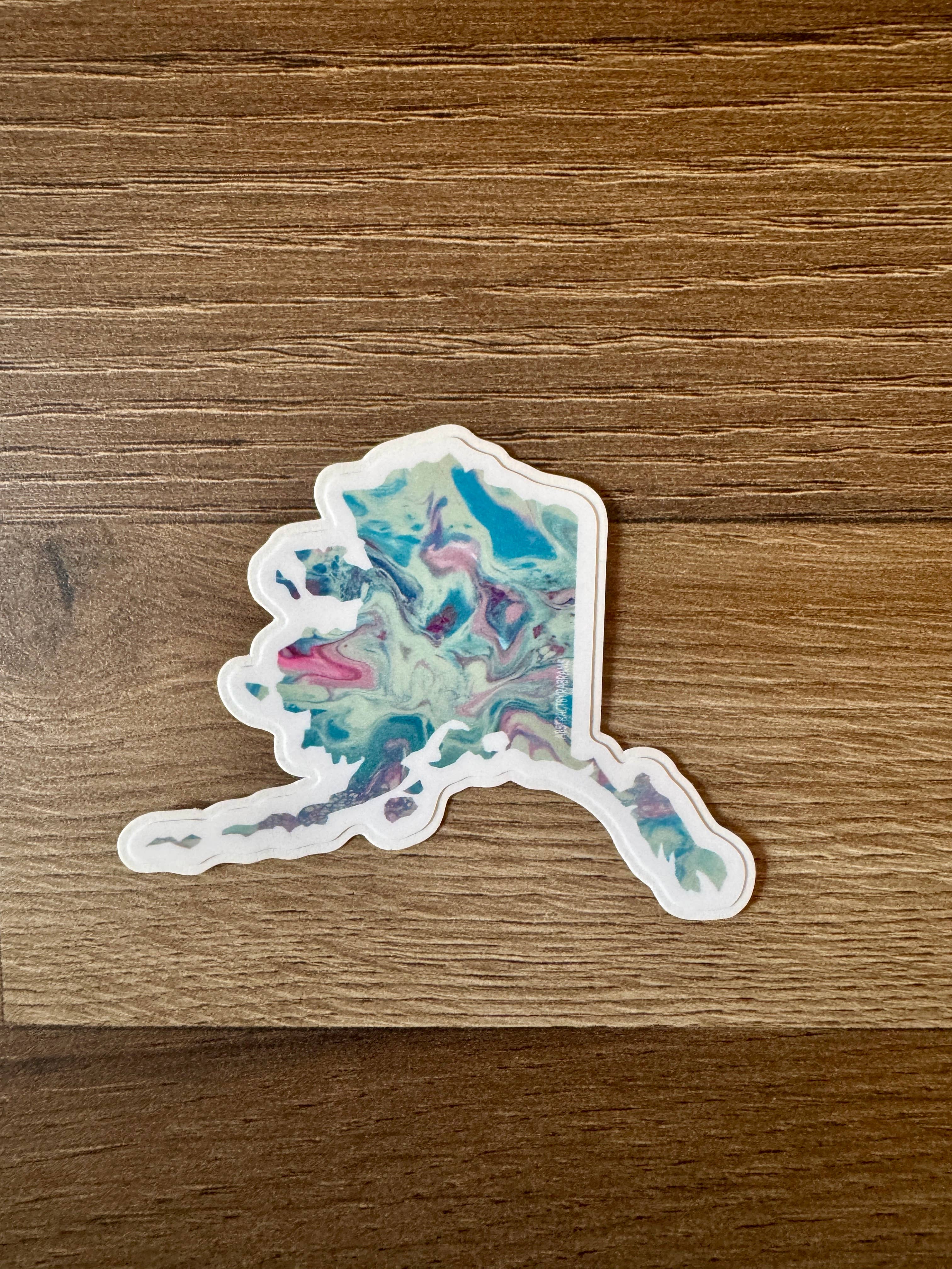 AbstractbyRabrams - Wholesale Sticker - Trans Pride Alaska Sticker, LGBTQ Alaska Rainbow Alaska6