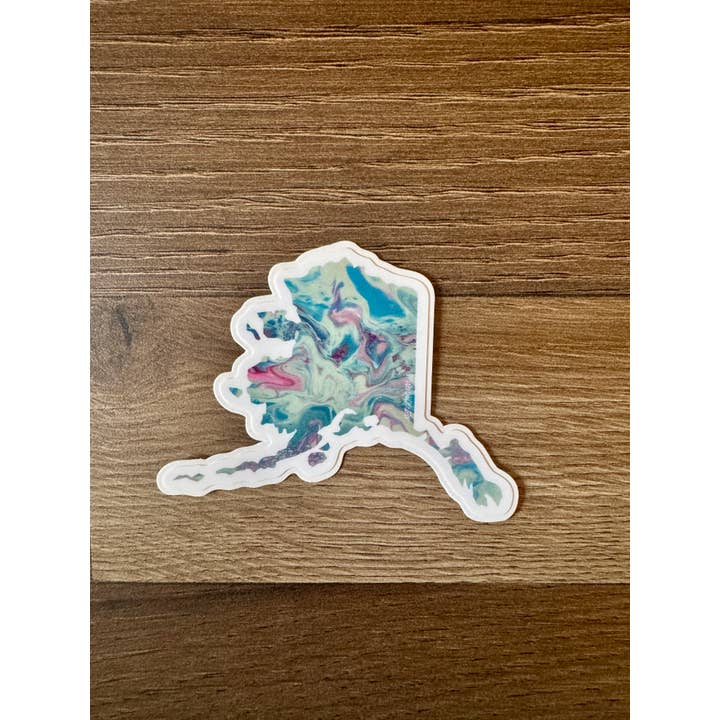 AbstractbyRabrams - Wholesale Sticker - Trans Pride Alaska Sticker, LGBTQ Alaska Rainbow Alaska6