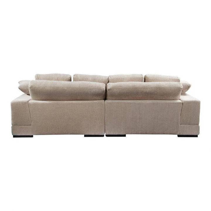 LOOMLAN - Wholesale Sofa - Cream Corduroy Reversible Sectional Chaise9