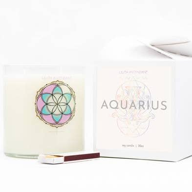 Aquarius - Vela del zodíaco (20oz) para venta al por mayor de Lilith Ascendant