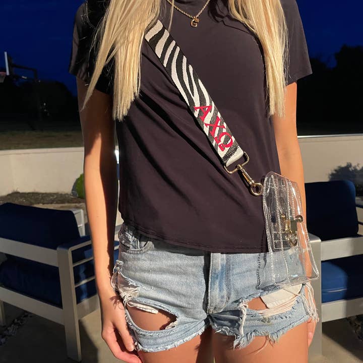 Sarahndipity Shop - Vente Sangle pour sac – femme - Sac à main Sorority (en zèbre)3