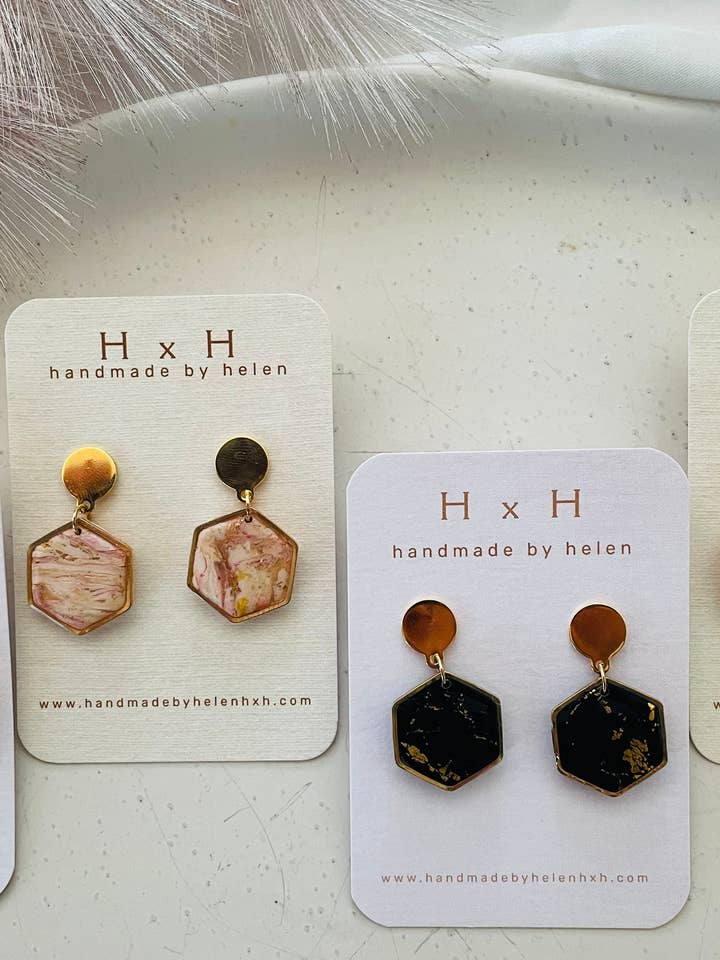 colgantes hexagonales para venta al por mayor de handmade by helen