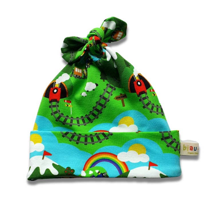 Choo-Choo Train Organic Cotton Jersey Baby Hat for wholesale by biau-biau Ireland