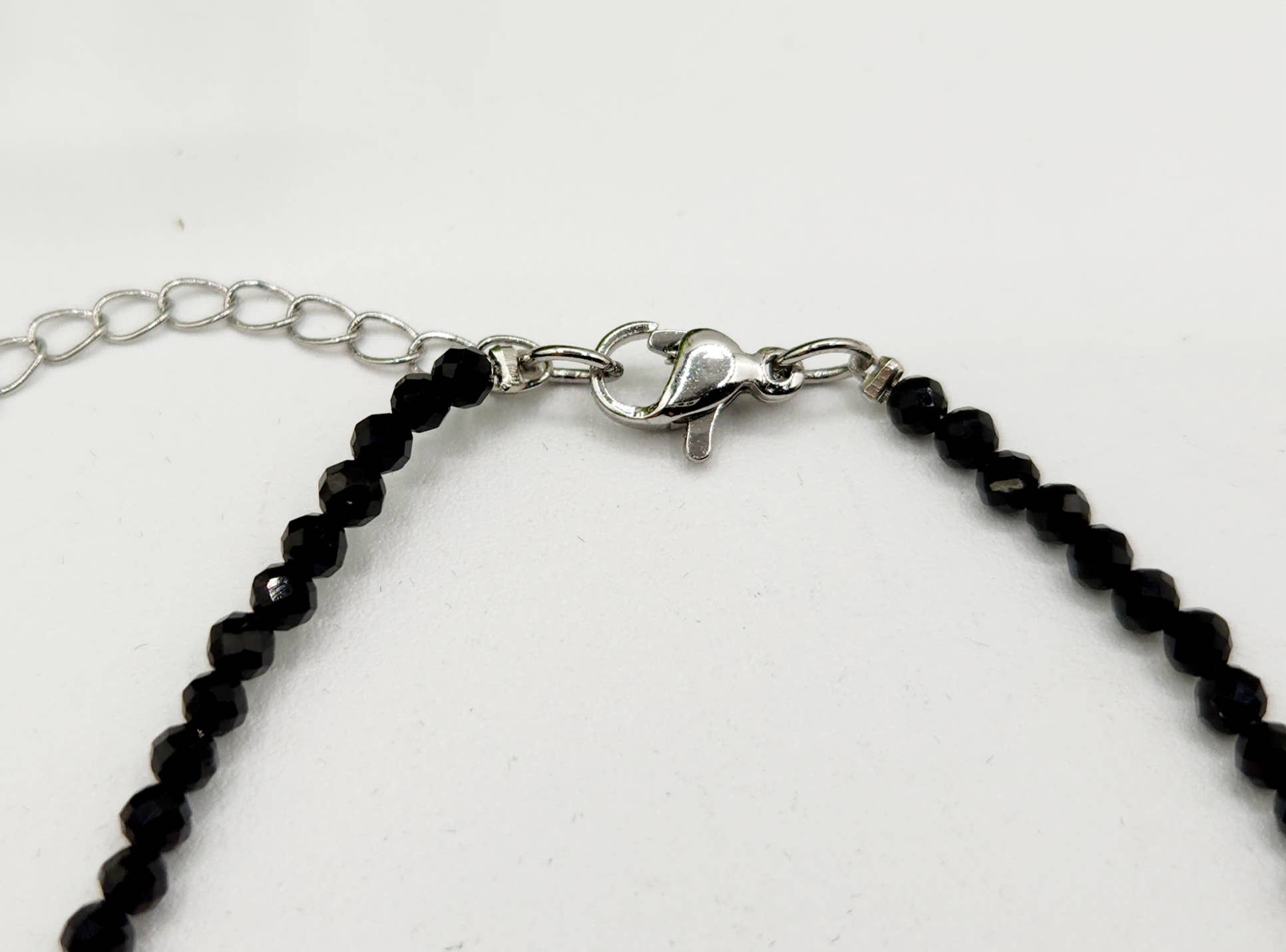 Meraki Gemstones - Wholesale Beaded Bracelet - Black Spinel Bracelet Faceted 3MM w/Silver Color Clasp4