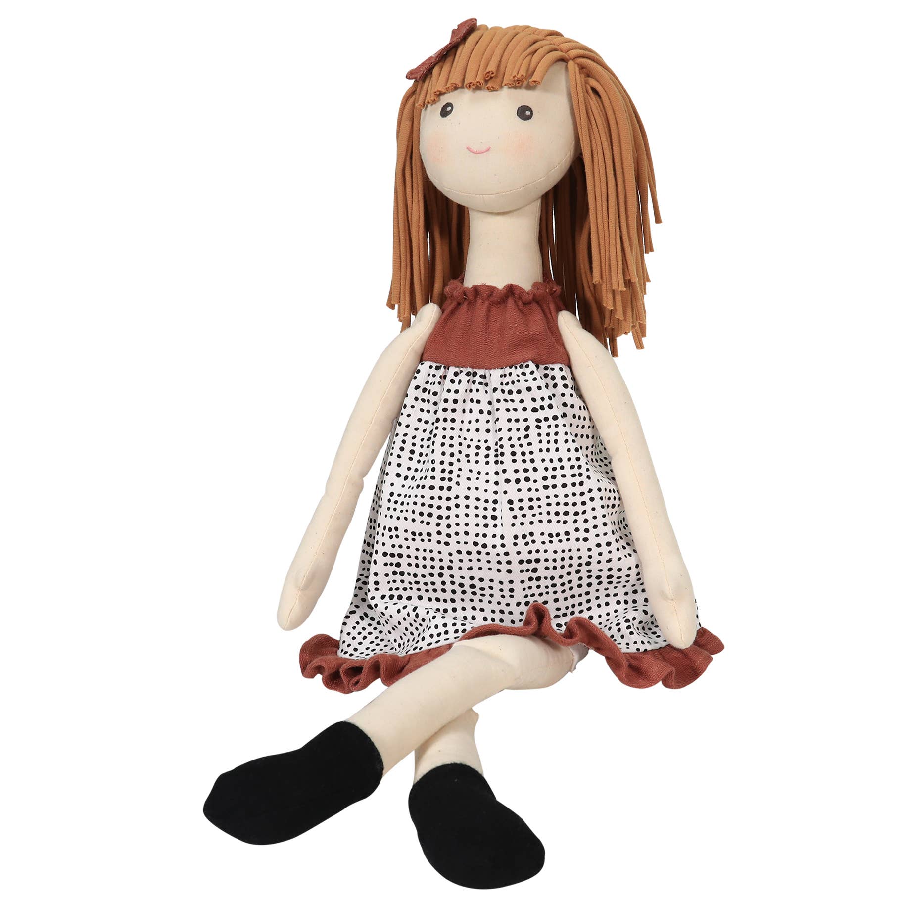 Tikiri Toys LLC - Wholesale Doll - Kids - Amber Doll in Black & White Printed Dress2