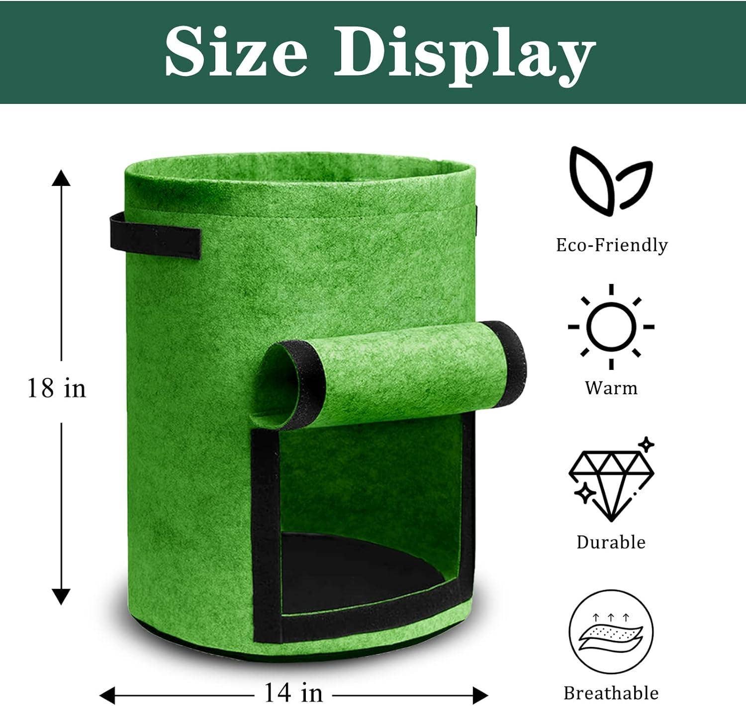 VIGOR - Vendita all'ingrosso Vasi per piante - Contenitori per la coltivazione di patate in feltro a doppio spessore come regalo1