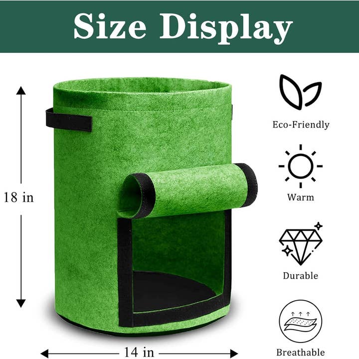 VIGOR - Vendita all'ingrosso Vasi per piante - Contenitori per la coltivazione di patate in feltro a doppio spessore come regalo1