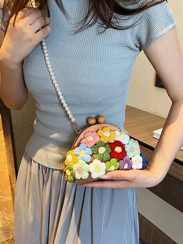 Sheer Trend – wholesale Crossbody bag – Women's – Chains Flower Shape Crossbody Bags Handbags3