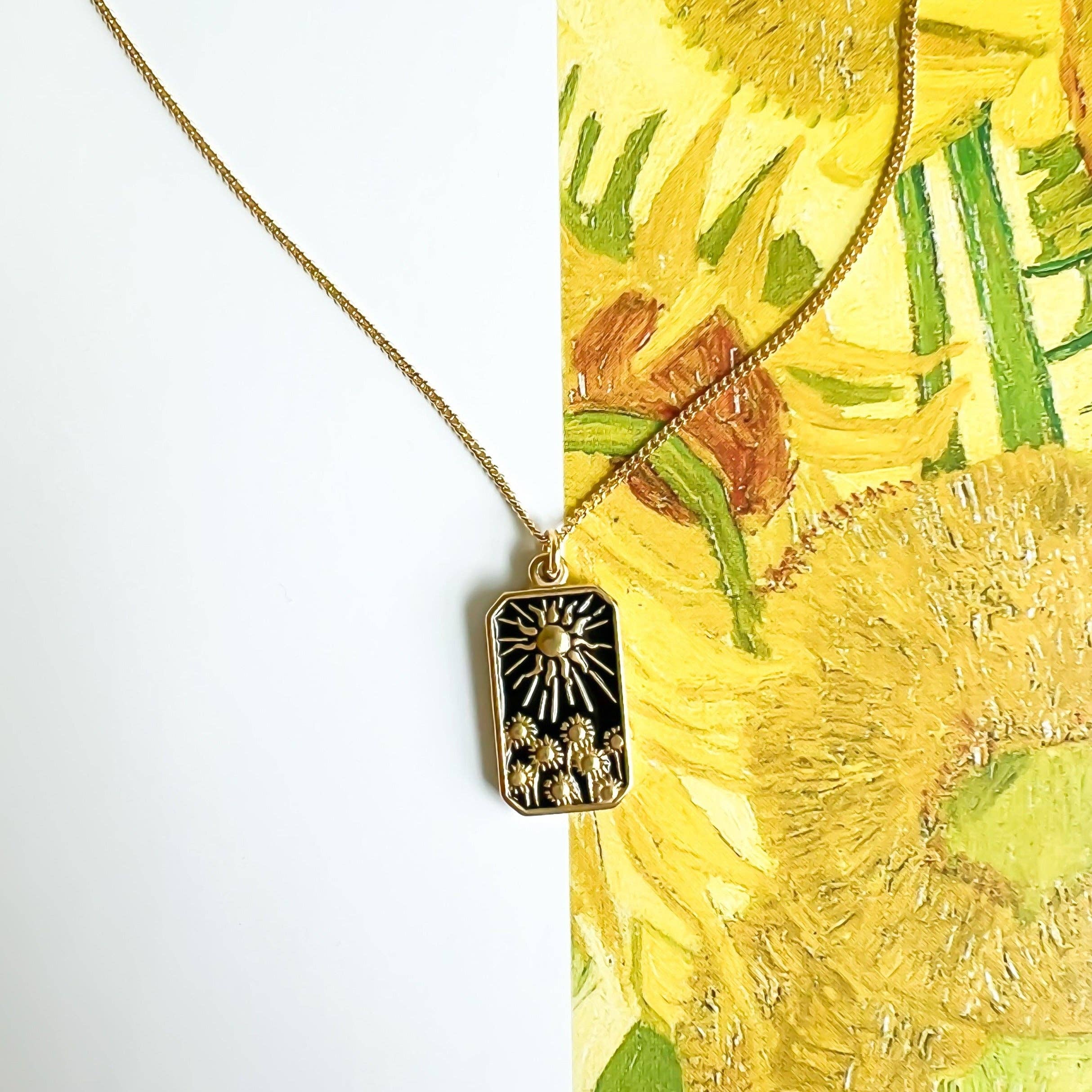 Natalie Clare Collections - Wholesale Pendant/Charm Necklace - Van Gogh Sunflower Necklace1