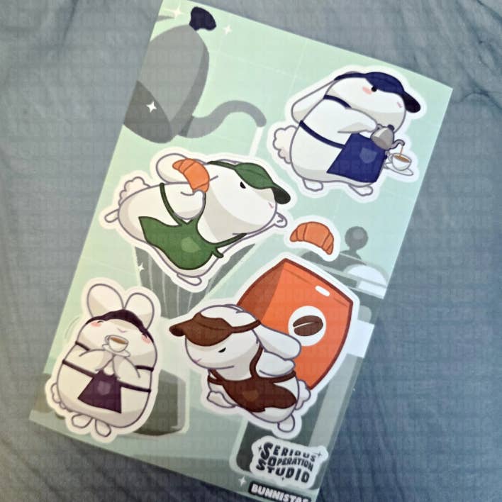 Bunnistas Waterproof Vinyl Sticker Sheet for wholesale by SeriousOperationStudio