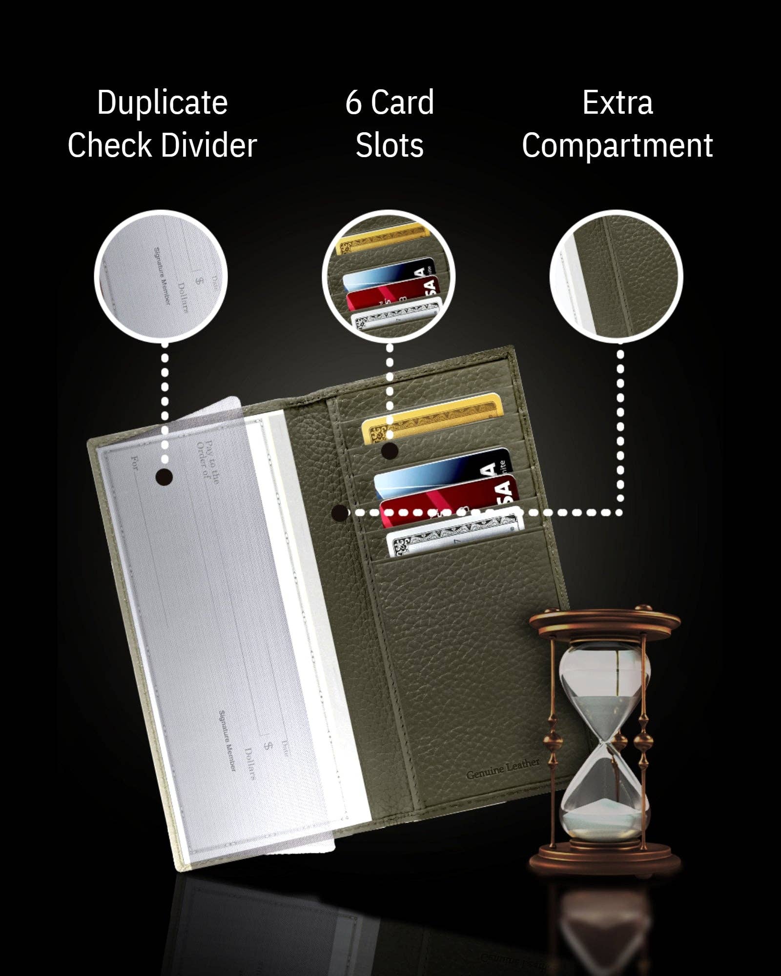 Access Denied Accessories - Wholesale Wallet - Unisex - Genuine Leather Checkbook Cover For Women &Men RFID Blocking86