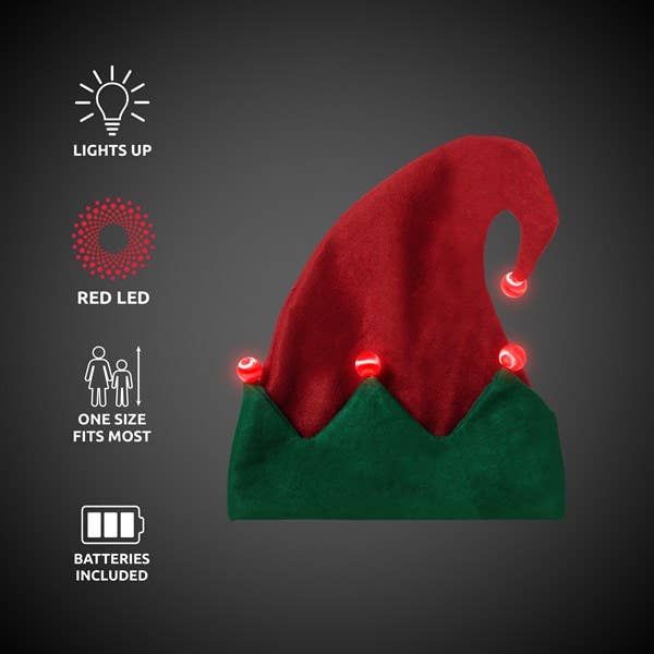 Windy City Novelties - Wholesale Santa Hat - LED Elf Hats 24-Unit Retail Counter Display
