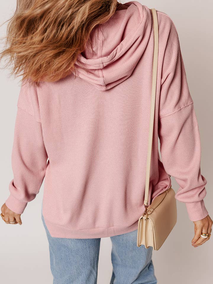 Light Pink Aria High Low Oversized Hoodie for wholesale on Faire1