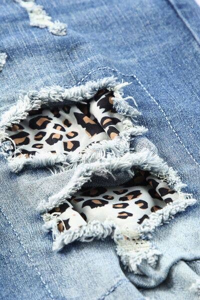 Medium Leopard Distressed Pocketed Straight Jeans for wholesale on Faire3