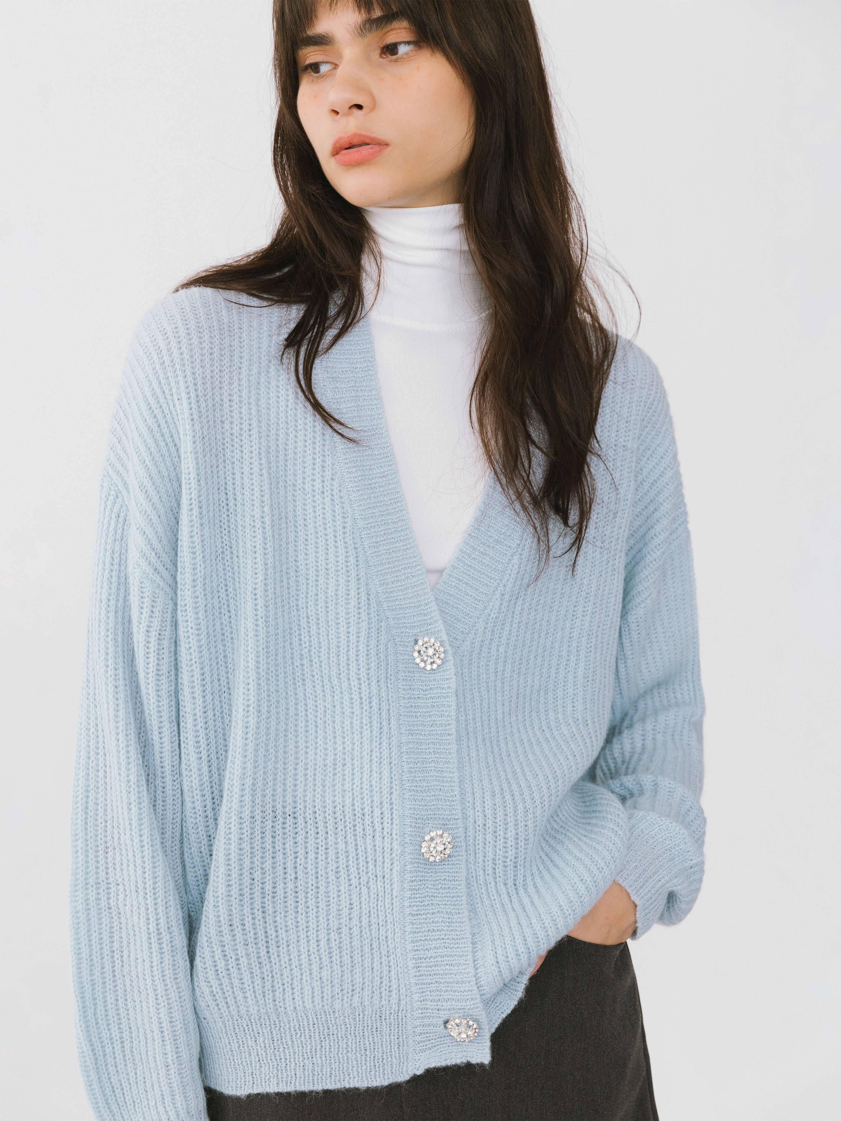 CUBIC – Engroshandel Cardigan - Dame – Casual ribstrikket cardigan med V-hals20