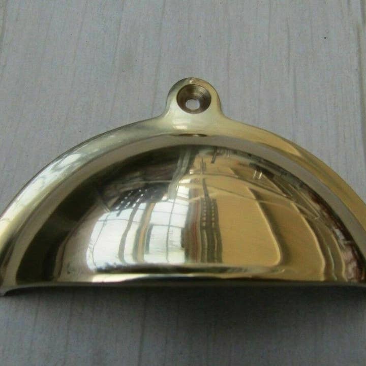 Royal lugged Cup Pull Handle Polished Brass for wholesale by IronmongeryWorld