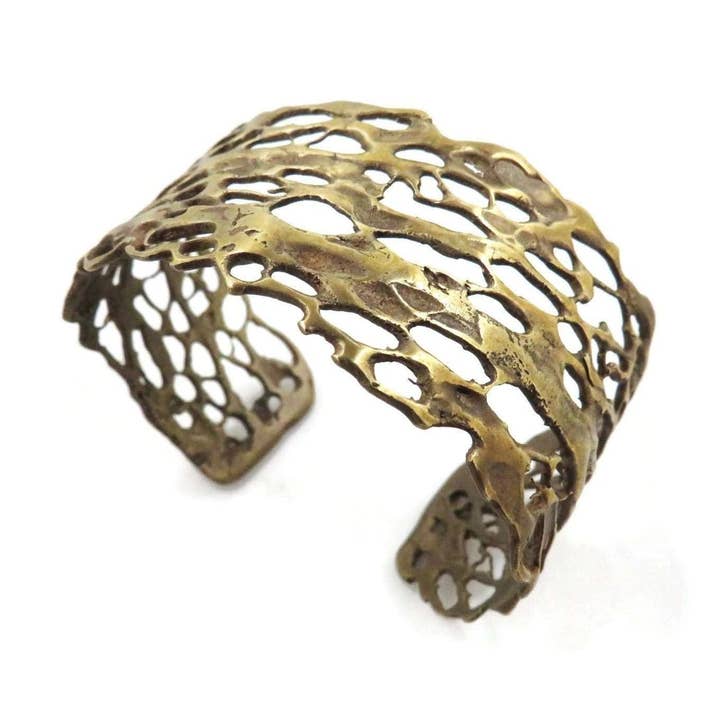 Kimya Joyas - Wholesale Cuff Bracelet - Organic Bronze Wide Bracelet0