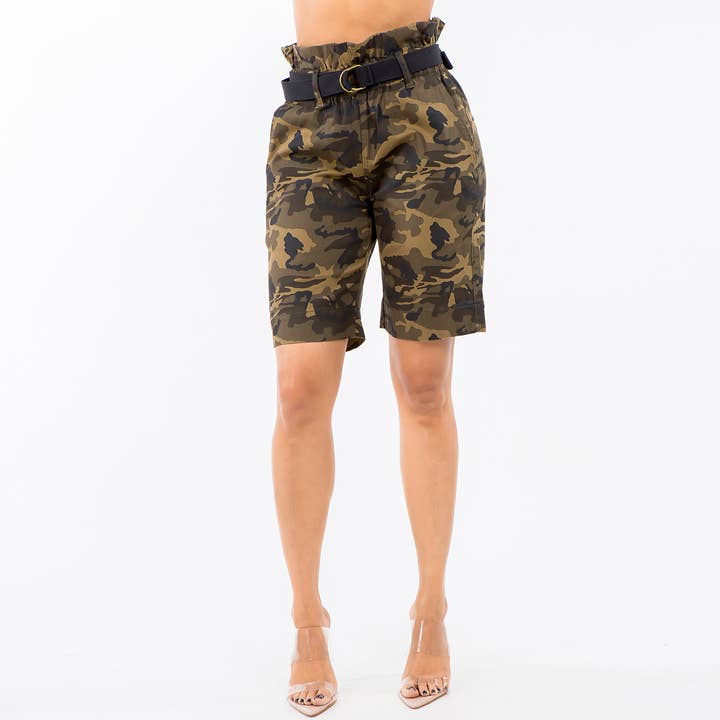 SHORT BOYFRIEND TAILLE HAUTE À BANDES-RSS20498 pour la vente par American Bazi