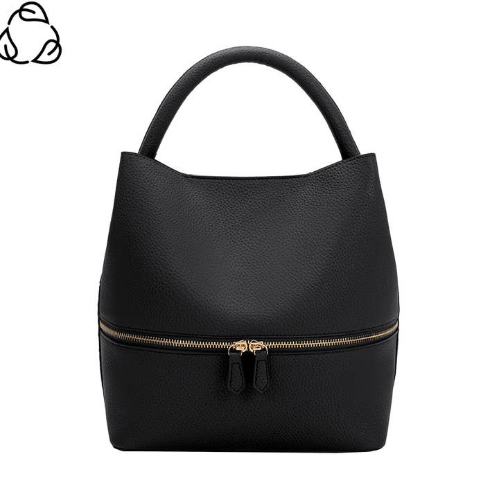 Melie Bianco - Wholesale Crossbody Bag - Women's - Karianna Black Recycled Vegan Crossbody Bag0