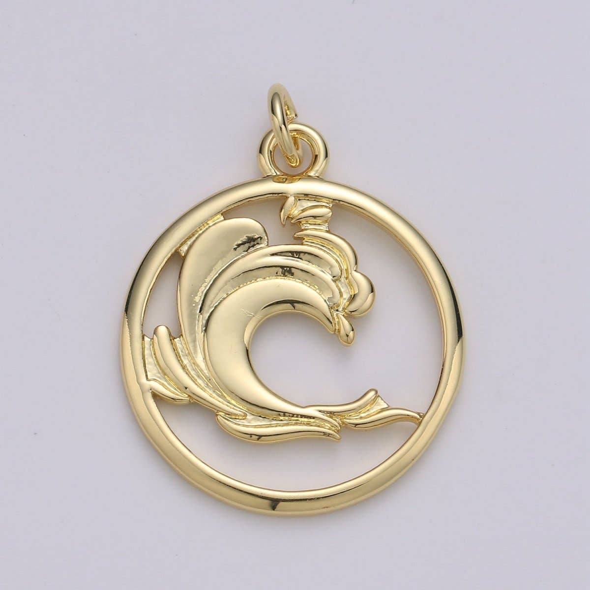 Aim Eternal - Wholesale Individual Charm/Pendant - Dainty Gold Element Charm Fire Wind Earth Ocean Wave Charm. 24K Gold Filled Charm for Bracelet Necklace Earring Supply D-915 D-923 - D-9250